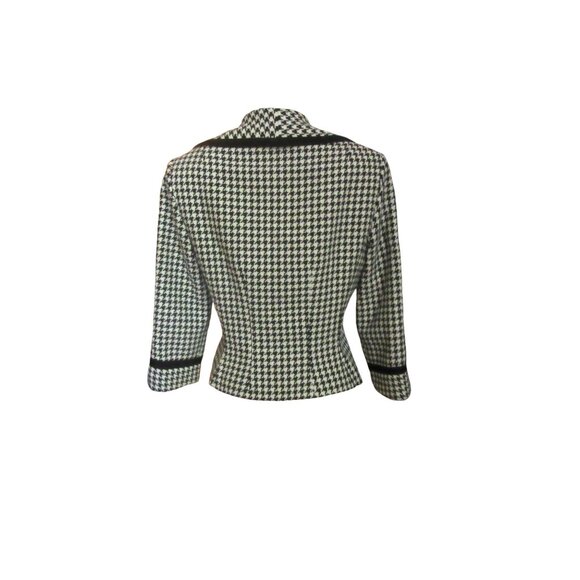 Kay Unger Houndstooth Black & White Waist Jacket w 3/4" Sleeves in Size 10 - Picture 5 of 7